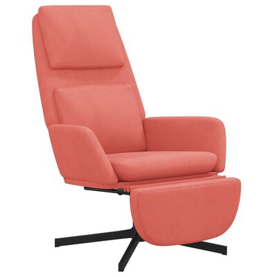 vidaXL Cadeira de descanso com apoio de pés veludo rosa