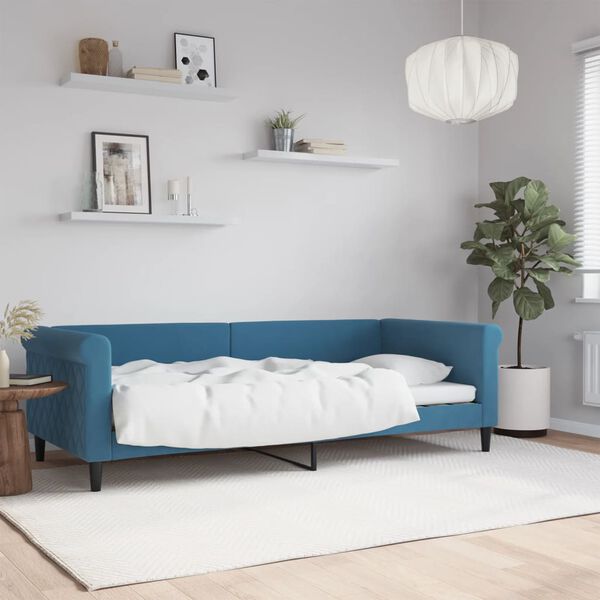 vidaXL Sof&aacute;-cama 90x200 cm veludo azul