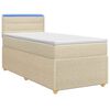 vidaXL Cama box spring com colch&atilde;o Creme 80 x 200 cm Tecido