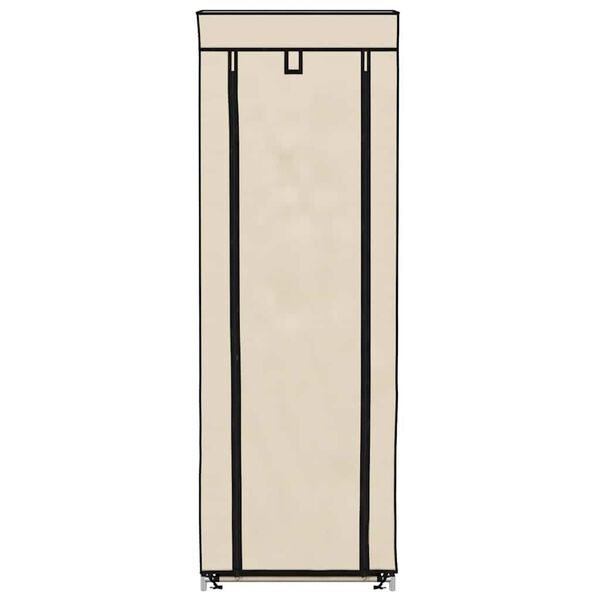vidaXL Sapateira com cobertura 57x29x162 cm tecido creme