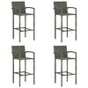 vidaXL Bancos de bar 4 pcs vime PE cinzento