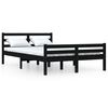 vidaXL Estrutura de cama 160x200 cm madeira maci&ccedil;a preto