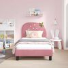 vidaXL Estrutura de Cama Infantil com Cabeceira Rosa 80 x 160 cm
