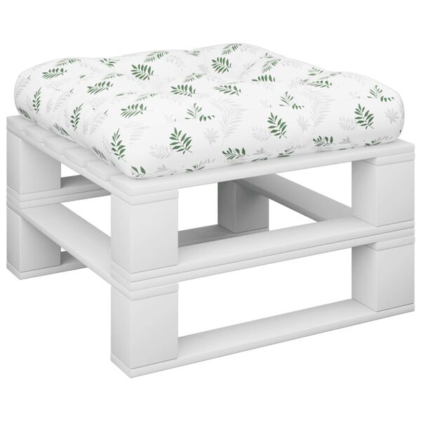 vidaXL Almofad&atilde;o para sof&aacute; de paletes 60x60x12 cm tecido padr&atilde;o folhas