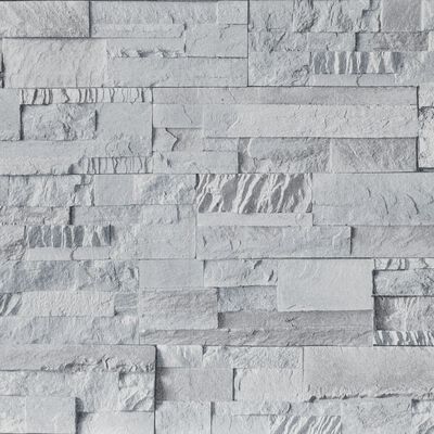 vidaXL Papel de parede 3D com aspeto de pedra cinzento-claro