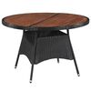 vidaXL Mesa de jardim 115x74 cm vime PE e madeira ac&aacute;cia maci&ccedil;a