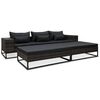 vidaXL 5 pcs conjunto sof&aacute;s de jardim c/ almofad&otilde;es vime PE cinzento