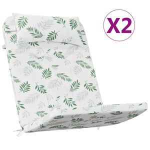 vidaXL Almofad&otilde;es cadeira adirondack 2 pcs tecido oxford padr&atilde;o folhas