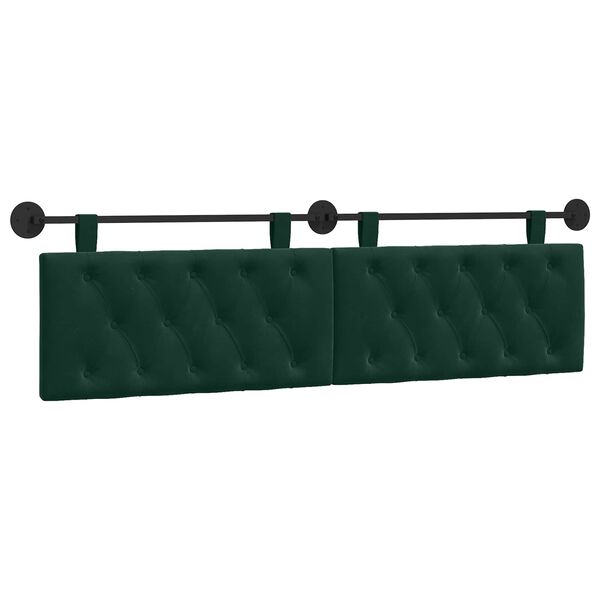 vidaXL Cabeceira Suspensa Verde Escuro 170 x 55 x 7 cm Veludo