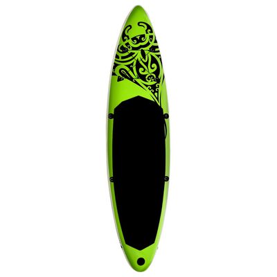 vidaXL Conjunto prancha de paddle SUP insuflável 366x76x15 cm verde