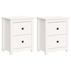 vidaXL Mesas de cabeceira 2 pcs 50x35x61,5 cm pinho maci&ccedil;o branco