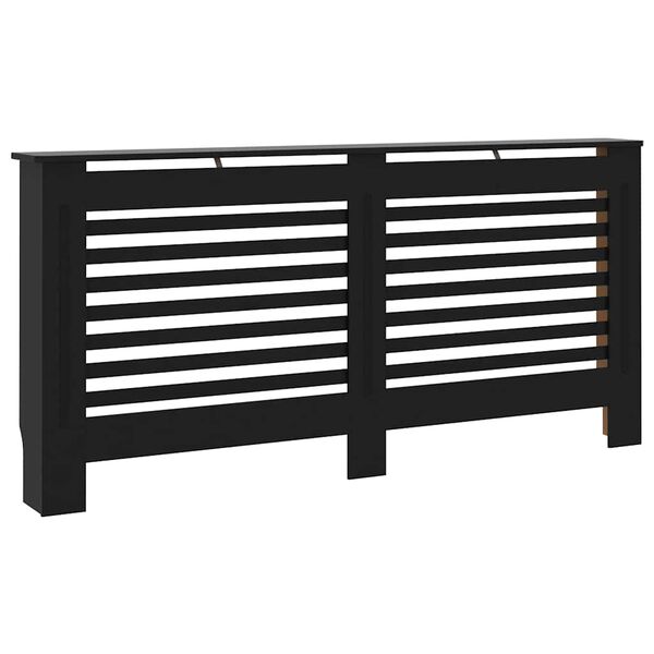 vidaXL Cobertura de radiador 172x19x81,5 cm MDF preto