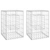 vidaXL Postes/cestos gabi&atilde;o 2 pcs 40x40x60 cm ferro