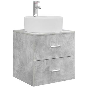 vidaXL Vaidade com Pia Suspensa Cinzento Cimento 49,5 x 44,5 x 65 cm