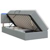 vidaXL Cama de Armazenamento LED com Colch&atilde;o Cinzento-claro