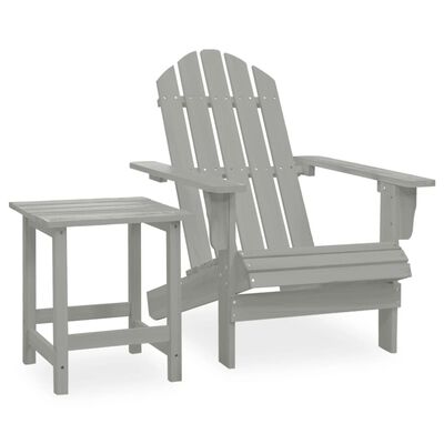 vidaXL Cadeira de jardim Adirondack com mesa madeira de abeto cinzento