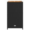 vidaXL Arm&aacute;rio com porta Preto 70 x 50 x 87 cm Poli&eacute;ster e Rattan Roly