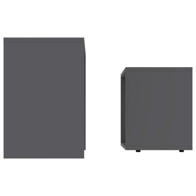 vidaXL Conjunto mesas de centro 48x30x45 cm contraplacado cinzento