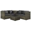 vidaXL 4 pcs conjunto lounge de jardim c/ almofad&otilde;es vime PE cinzento