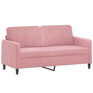 vidaXL Sof&aacute; de 2 lugares veludo 140 cm rosa