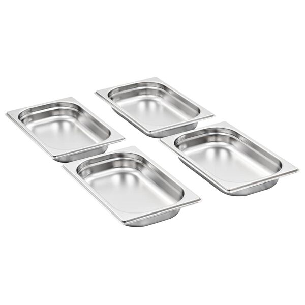 vidaXL Recipientes gastronorm 12 pcs GN 1/4 40 mm a&ccedil;o inoxid&aacute;vel