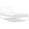 vidaXL Estrutura de cama em metal com cabeceira 107x203 cm branco