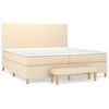 vidaXL Cama com molas/colch&atilde;o 200x200 cm tecido cor creme