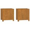 vidaXL Vasos/floreira c/ pernas 2pcs 40x40x40cm a&ccedil;o corten enferrujado
