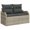 vidaXL Conjunto de lounge 9 pcs Cinzento-claro Rattan Sintético