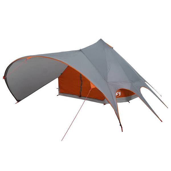 vidaXL Tenda Teepee com telhado Cinza e Laranja 600 x 600 x 347 cm