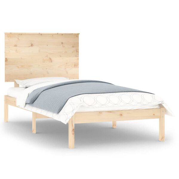 vidaXL Estrutura cama pequena solteiro 75x190 cm madeira maciça