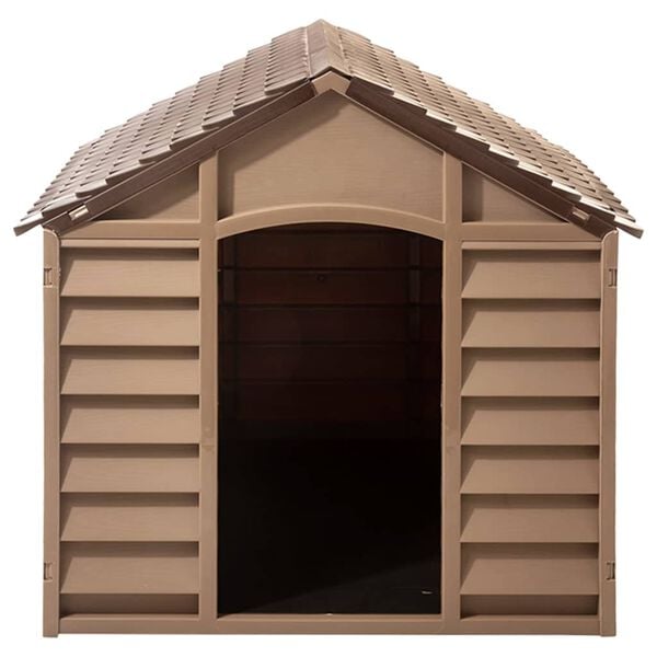 vidaXL Casota para cães 86x84x82 cm polipropileno castanho