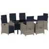 vidaXL Conjunto de Jantar para Jardim 7 pcs Cinzeto vime PE