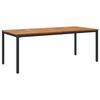 vidaXL Mesa de Exterior Natural e Preto 200 x 90 x 75 cm