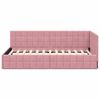 vidaXL Estrutura de Cama de Canto Rosa 90 cm x 200 cm Veludo