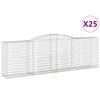 vidaXL Cestos gabi&atilde;o arqueados 25 pcs 400x50x120/140 ferro galvanizado