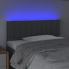 vidaXL Cabeceira de cama c/ luzes LED tecido 80x5x78/88cm cinza-escuro