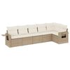 vidaXL 6 pcs conjunto de sof&aacute;s p/ jardim com almofad&otilde;es vime PE bege