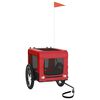 vidaXL Reboque bicicleta p/ animais tecido oxford/ferro vermelho/preto