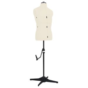 vidaXL Manequim masculino ajust&aacute;vel tamanho 37-45 cor creme