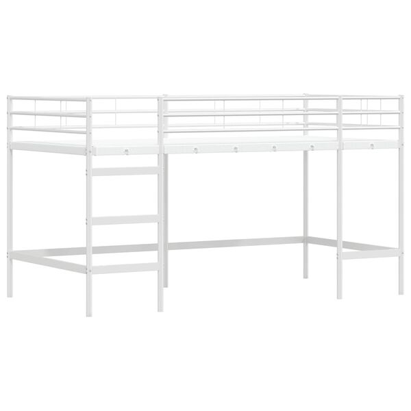 vidaXL Estrutura de Cama Loft para Crian&ccedil;as Branco 79,5 x 200 cm A&ccedil;o