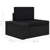 vidaXL 4 pcs conjunto lounge para jardim vime PE preto