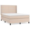 vidaXL Cama com molas/colch&atilde;o 140x200 cm couro artificial cappuccino