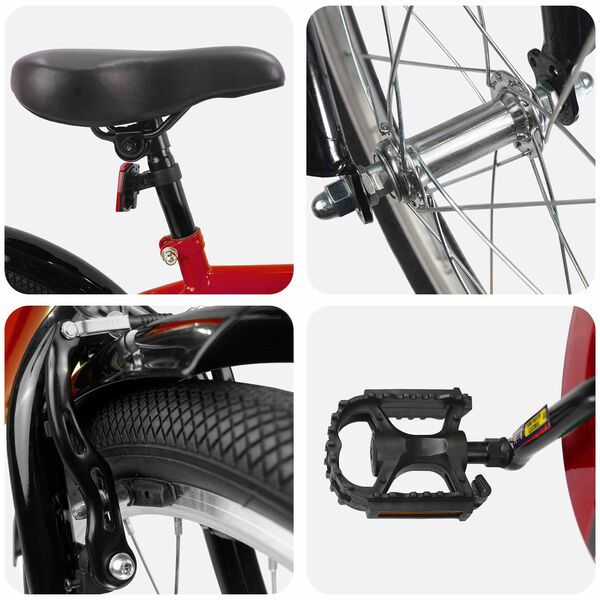 vidaXL Bicicleta Infantil 20 Polegadas para 6-11 Anos Vermelho