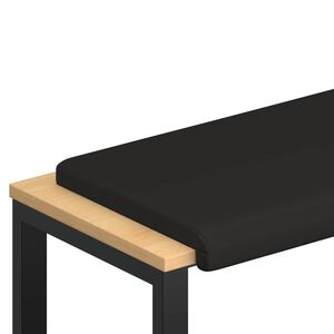 vidaXL Almofada de Banco Couro Sint&eacute;tico Preto Profundidade 35 cm