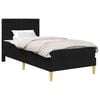 vidaXL Estrutura de cama com colch&atilde;o Preto 90 x 190 cm tecido