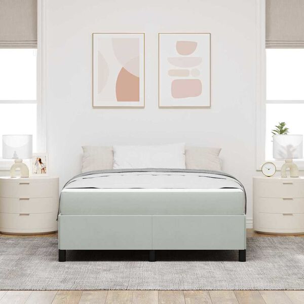vidaXL Estrutura da Cama Cinzento-claro 160 x 200 cm tecido