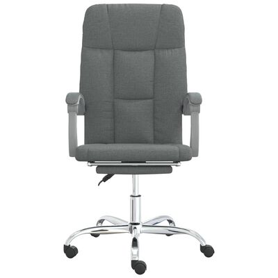 vidaXL Cadeira de escritório reclinável tecido cinzento-escuro
