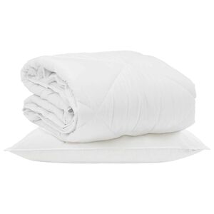 vidaXL Edredom de Ver&atilde;o Simples 2 pcs Branco Microfibra