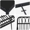 vidaXL Conjunto de Jantar para Jardim 7 pcs Preto A&ccedil;o revestido a p&oacute;